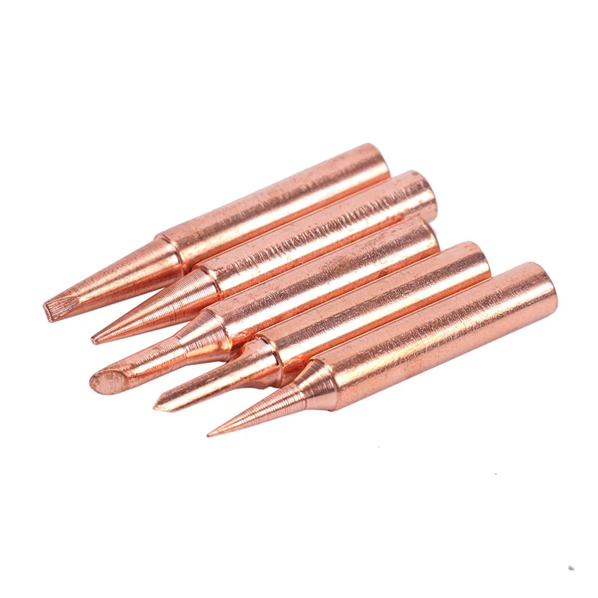 5PCS/Lot Pure Copper 900M-T Soldering Iron Tip Lead-Free Solder Tips Welding Head Soldering Tools