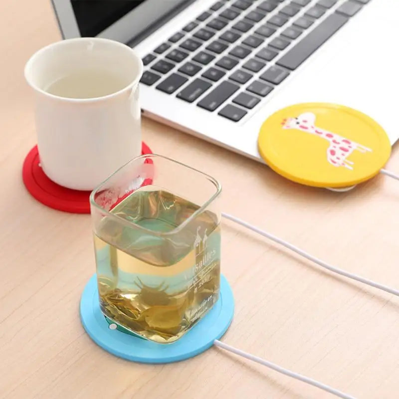 1PC USB Silicone Heating Coaster Coffee Tea Drink Warmer Pad Mat Creative Coffee Mug Cup Coasters Office School Home Accessori