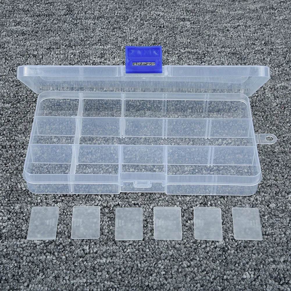 Transparent 10/15/24 Grid Storage Box Organizer Case Cajas Organizadora Storing Plastic Box Jewelry Beads Pill Screw Organizador