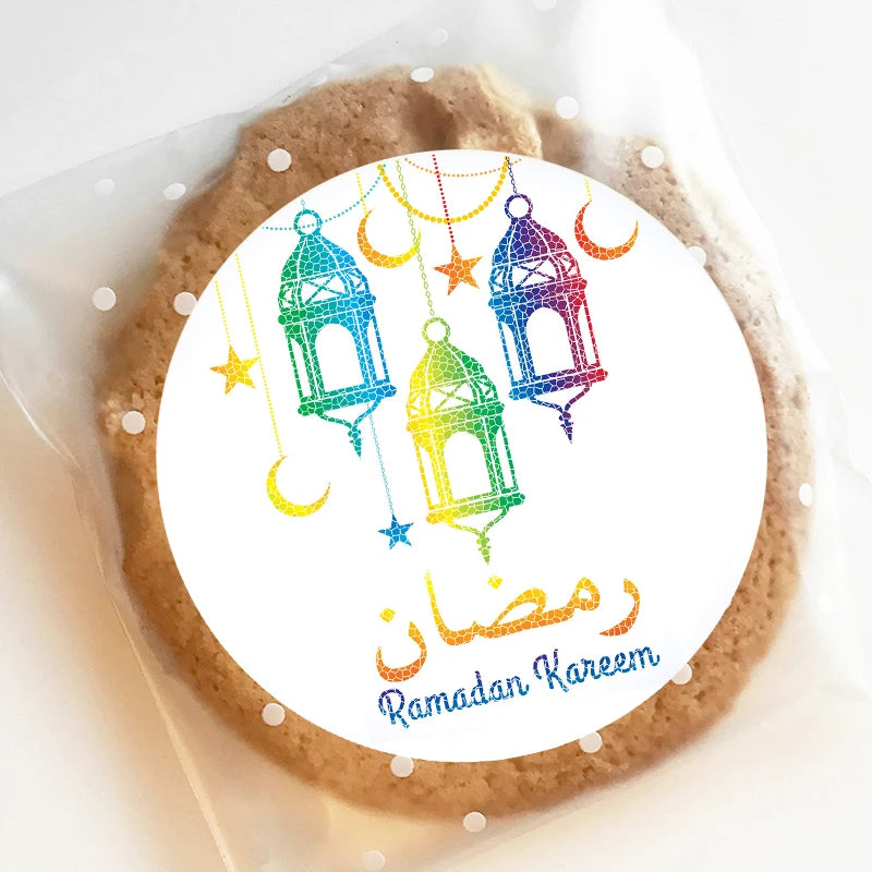 24/48pcs 4.5cm Eid Mubarak Favor Gift Bag Sealing Stickers Ramadan Mubarak Stickers Box Cake Sticker Lable Decoration