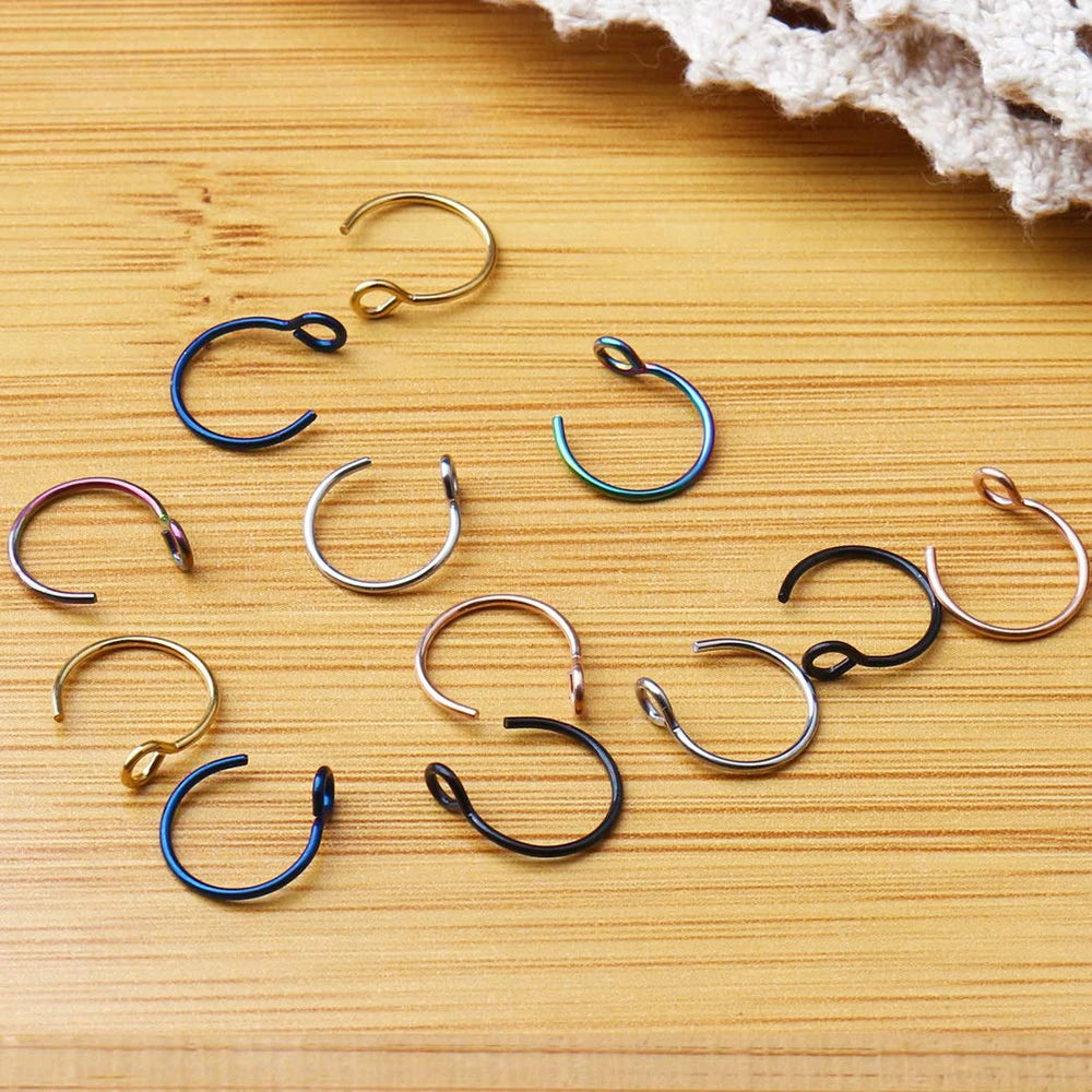 1pc 316L Septum Ring Hoop 20G Steel Faux Nose Lip Labret Nostril Piercings Oreja Cilp On Nose Piericng Woman Men Body Jewelry