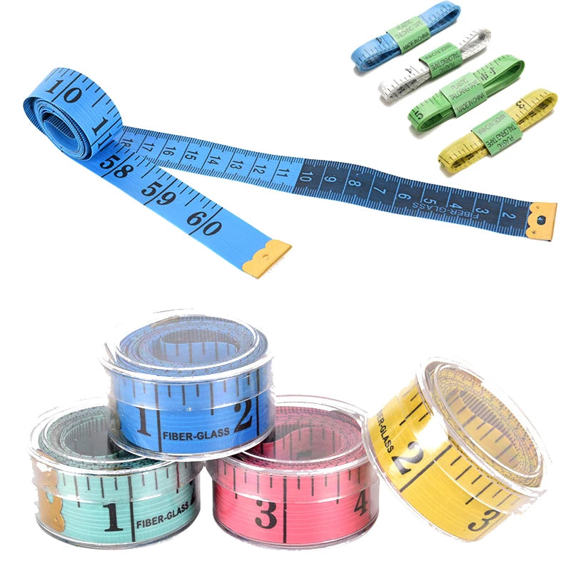 Hot 150cm/60" Body Measuring Ruler Sewing Tailor Tape Measure Soft Flat Sewing Ruler Meter Sewing Measuring Tape Random Color