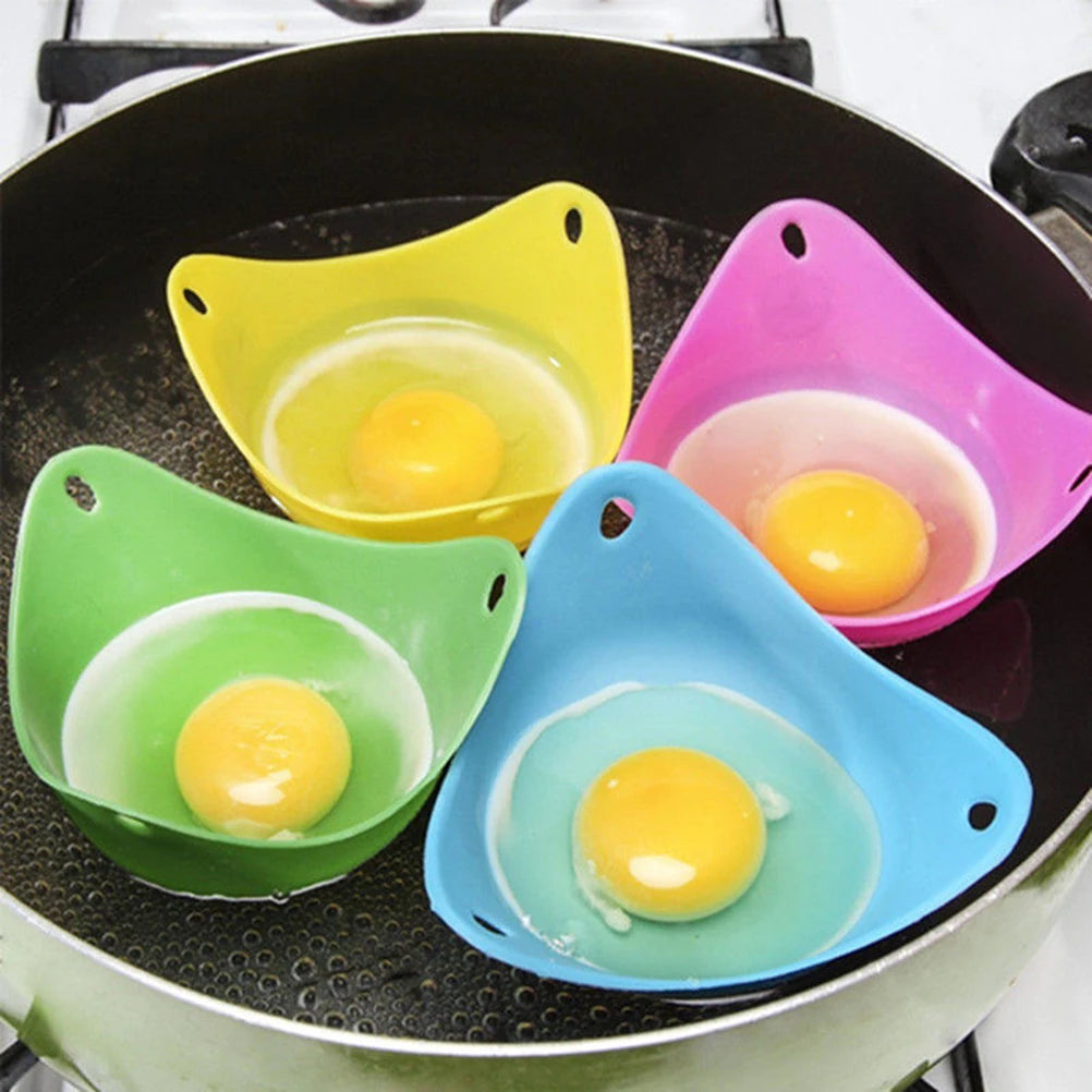 Egg Poacher Poach Pods Egg Mold Bowl Shape Cook Egg Rings Silicone Pancake Kitchen Tools Random Color 1pcs