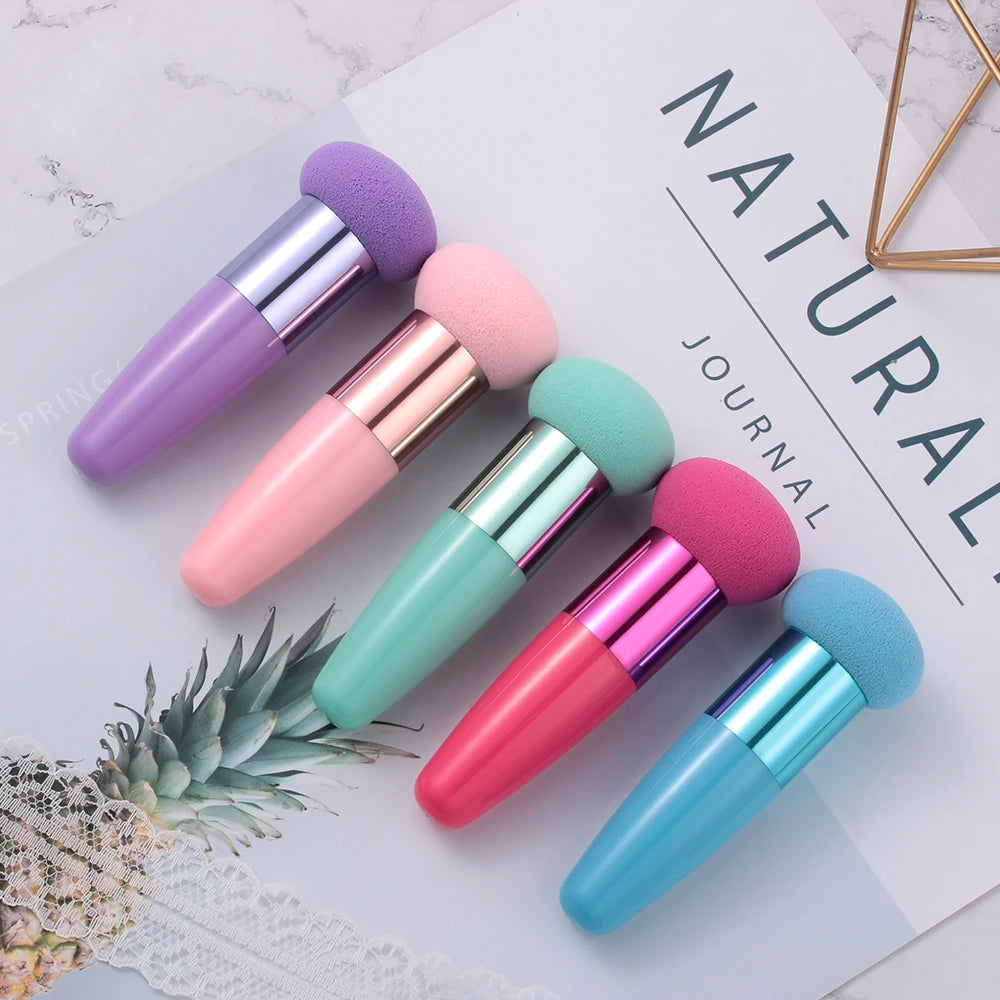 1PC Mushroom Head Makeup Brushes Women Maquillaje Beauty Foundation Sponge Powder Puff With Handle Smooth Shaped Cosmetic Tool