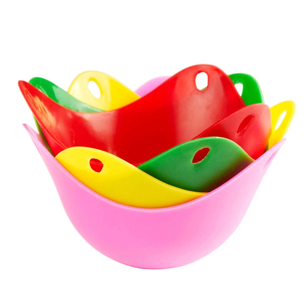 Egg Poacher Poach Pods Egg Mold Bowl Shape Cook Egg Rings Silicone Pancake Kitchen Tools Random Color 1pcs