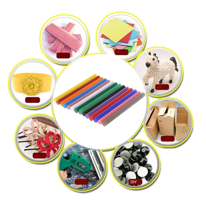 5pcs Hot Melt Glue Stick Colorful 7x100mm Adhesive For DIY Craft Toy Repair Tool