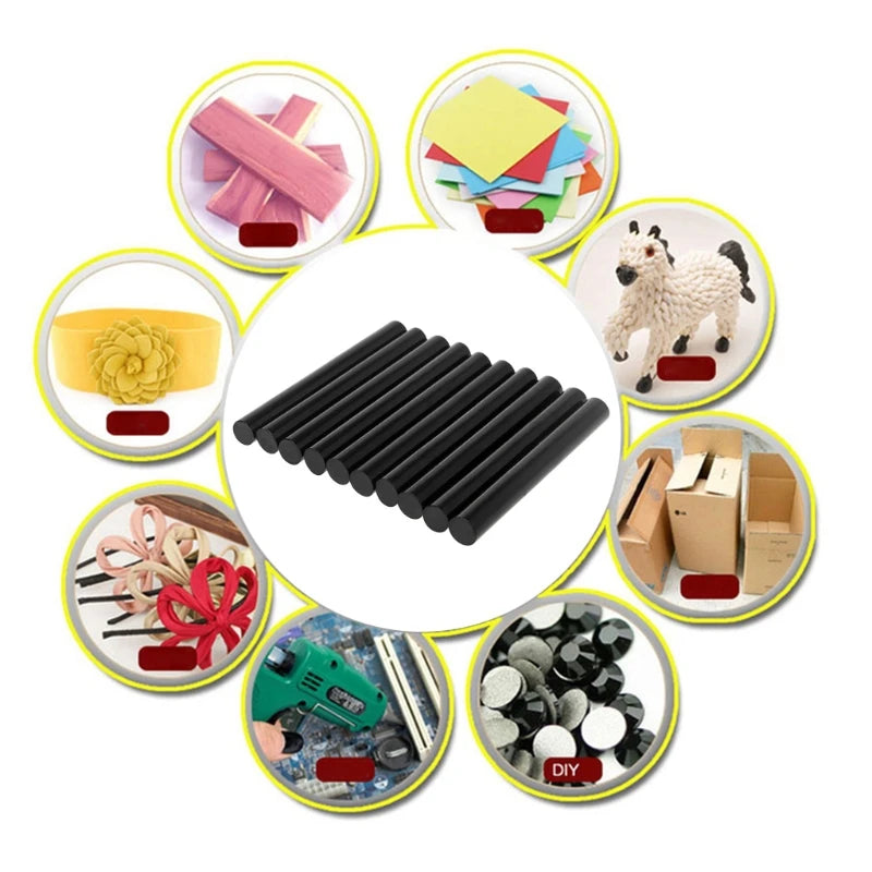 Hot Melt Glue Stick Black High Adhesive 7mm For DIY Craft Toys Repair Tool 4XFD