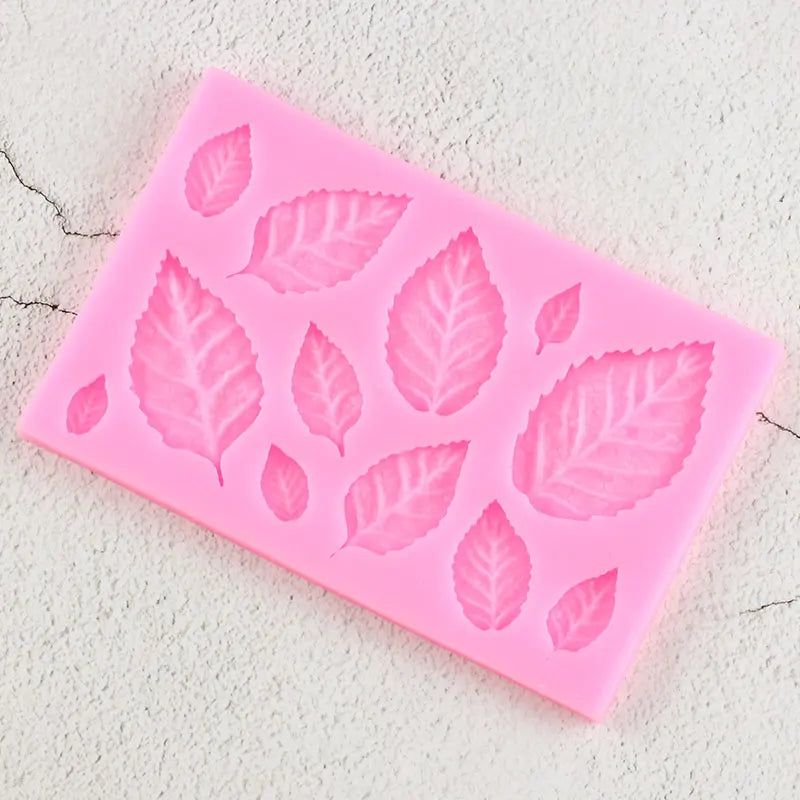 Rose Leaf Silicone Mold Leaves Cupcake Topper Fondant Molds DIY Cake Decorating Tools Candy Clay Chocolate Gumpaste Mould
