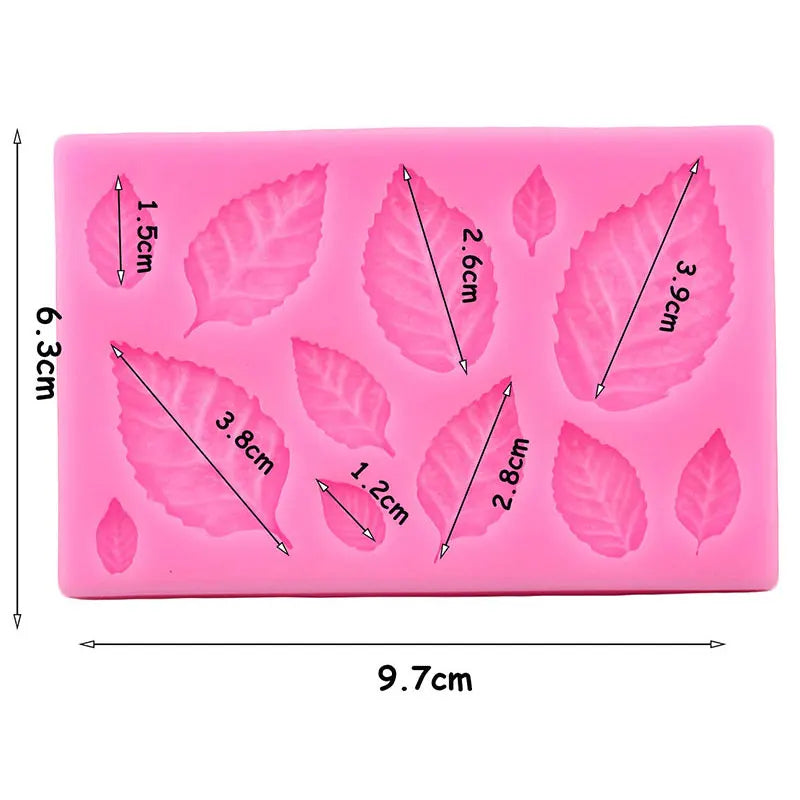 Rose Leaf Silicone Mold Leaves Cupcake Topper Fondant Molds DIY Cake Decorating Tools Candy Clay Chocolate Gumpaste Mould