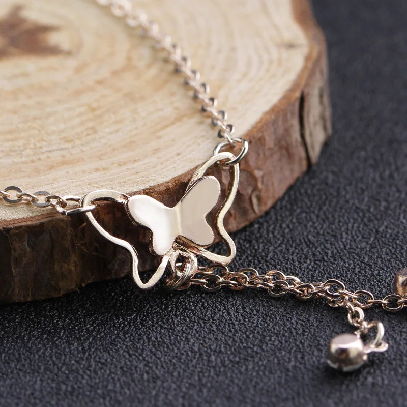 New Product Launch 2020 Fashion New Anklet Simple Wild Simple Adjustable Length Butterfly Crystal Ladies Anklet Gift Wholesale