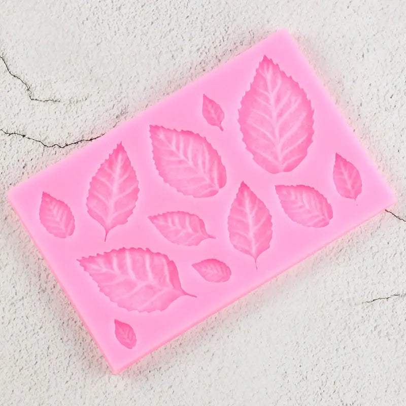 Rose Leaf Silicone Mold Leaves Cupcake Topper Fondant Molds DIY Cake Decorating Tools Candy Clay Chocolate Gumpaste Mould