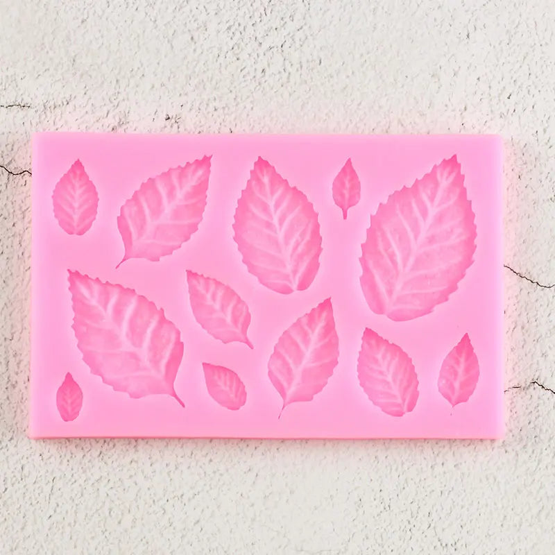 Rose Leaf Silicone Mold Leaves Cupcake Topper Fondant Molds DIY Cake Decorating Tools Candy Clay Chocolate Gumpaste Mould