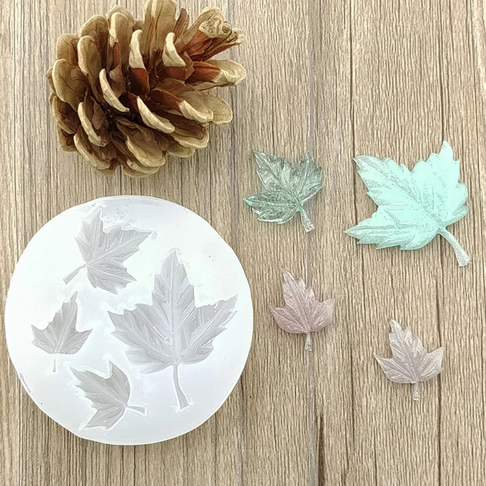 Maple Leaf Jewelry Making DIY Epoxy Resin Mould Silicone Mold Necklace Pendant 4 styles Craft Silicone Transparent Mold