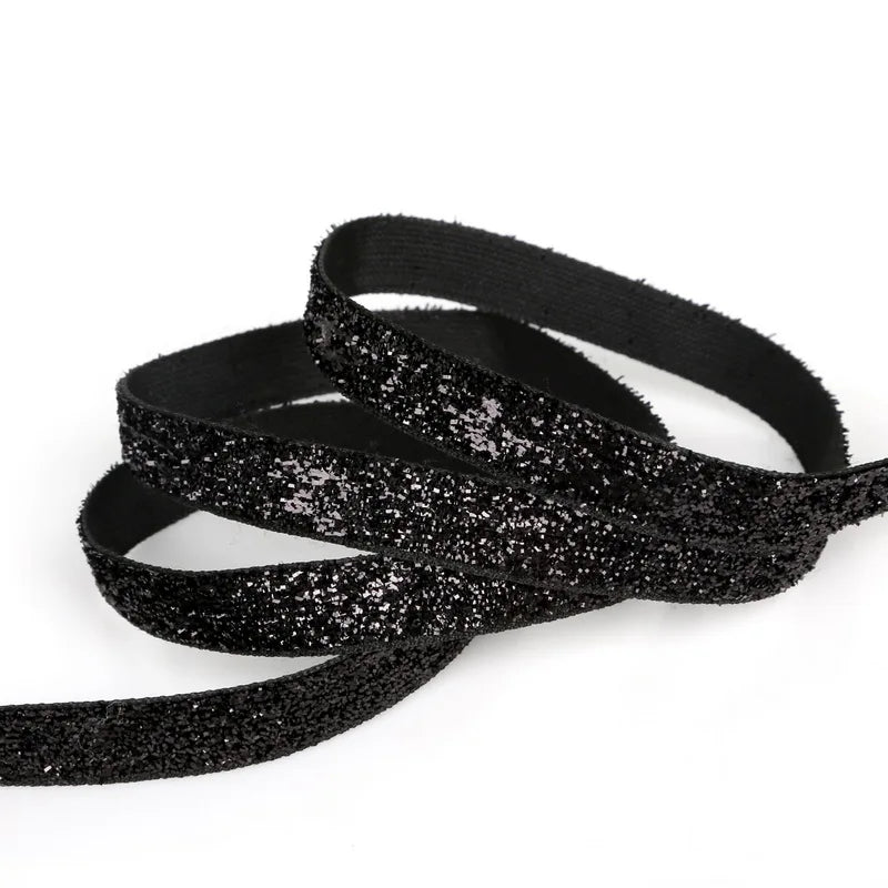 5Yards 10mm(3/8") Sparkle Glitter Velvet Ribbon Multi Color Lace Ribbon for Craft/Sewing DIY Handmade Wedding Party Supplies