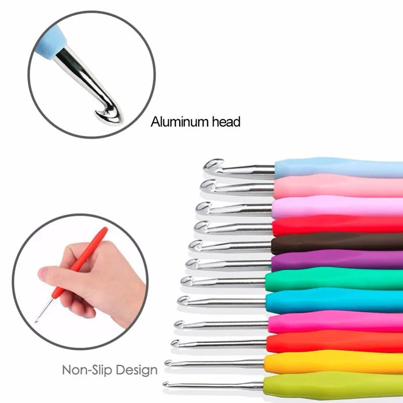 KOKNIT 1pcs Crochet Hook Mix Size 1.0mm to 10.0mm Soft Handle Knitting Hooks Needles DIY Craft Yarn Sewing Needle For Mom's Gift
