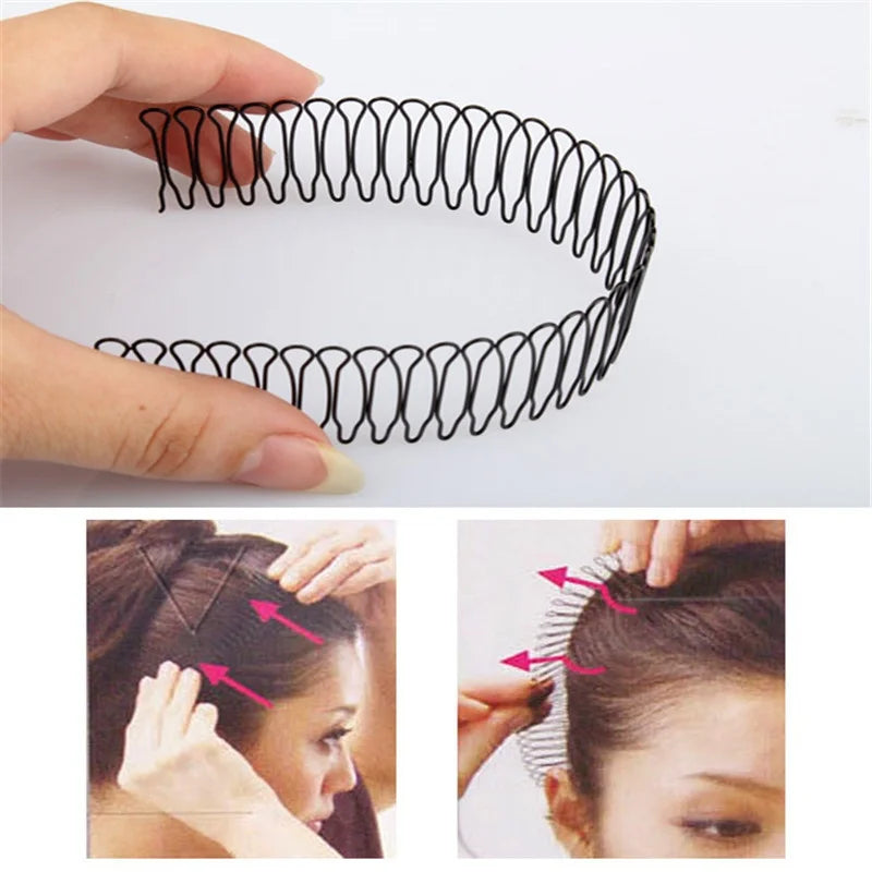 Women Professional Hair Styling Tools Roll Curve Clip Pin Invisible Bang Fringe Hair Comb Black Accessories Barrette Headwear