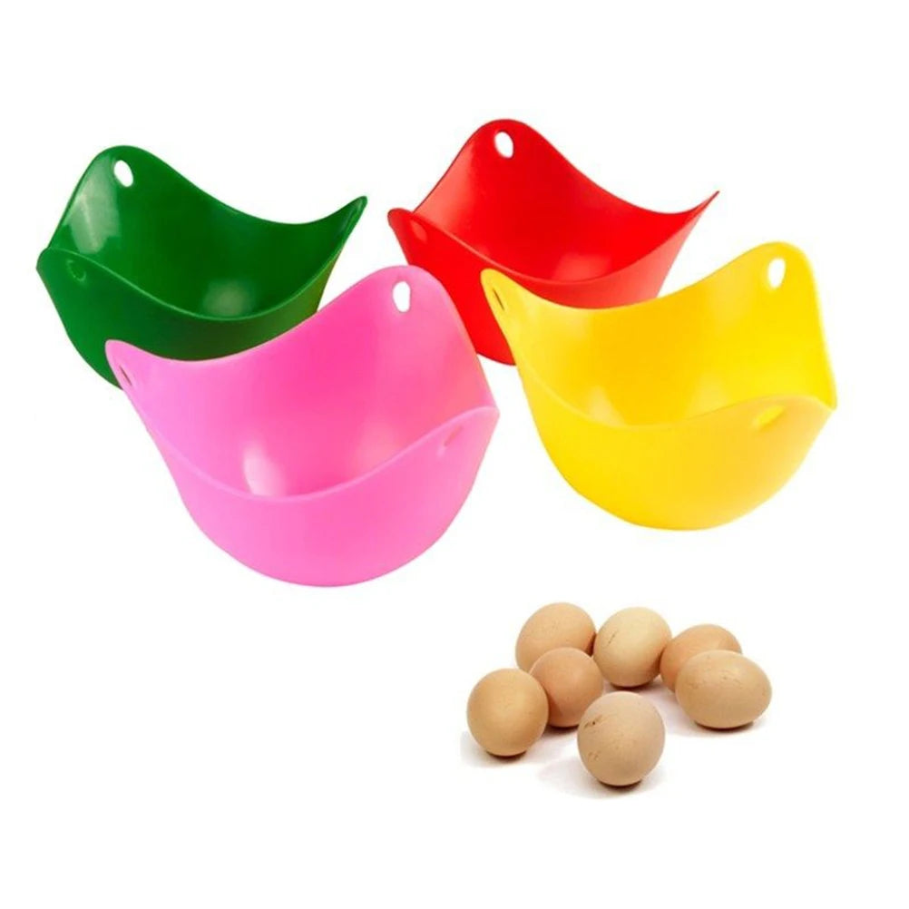 Egg Poacher Poach Pods Egg Mold Bowl Shape Cook Egg Rings Silicone Pancake Kitchen Tools Random Color 1pcs