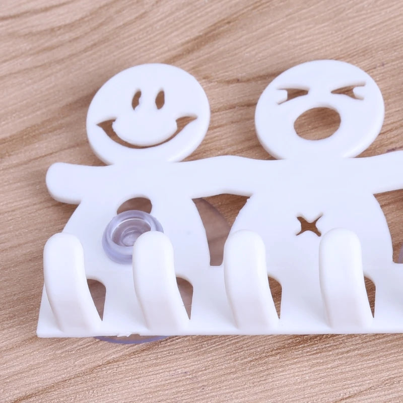 1Pc Toothbrush Holder Wall Mounted Suction Cup 5 Position Cute Cartoon Smile Bathroom Sets