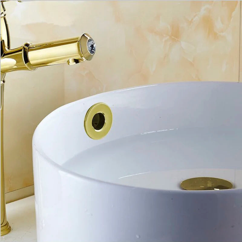 1Pcs Sink Hole Round Overflow Cover Ceramic Pots Plastic/Copper Insert Chrome Basin Sink overflow cover