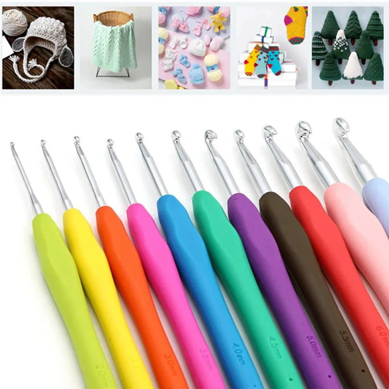 KOKNIT 1pcs Crochet Hook Mix Size 1.0mm to 10.0mm Soft Handle Knitting Hooks Needles DIY Craft Yarn Sewing Needle For Mom's Gift