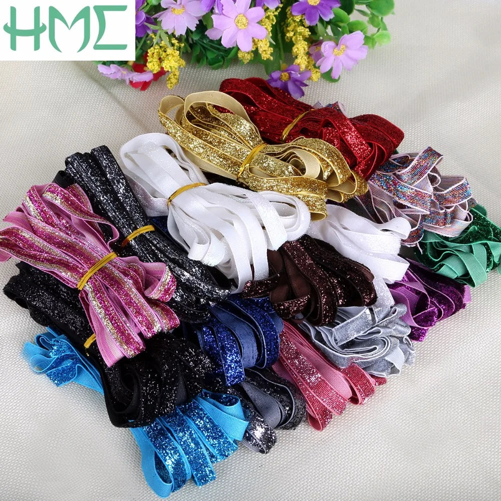 5Yards 10mm(3/8") Sparkle Glitter Velvet Ribbon Multi Color Lace Ribbon for Craft/Sewing DIY Handmade Wedding Party Supplies
