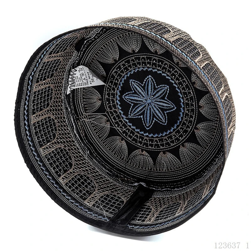 2023 Muslim Hat Cotton Embroidered Arab Men Prayer Hat Muslim Hijab Men Hijab Hat Saudi Arabia Islamic Jewish Indian Hat