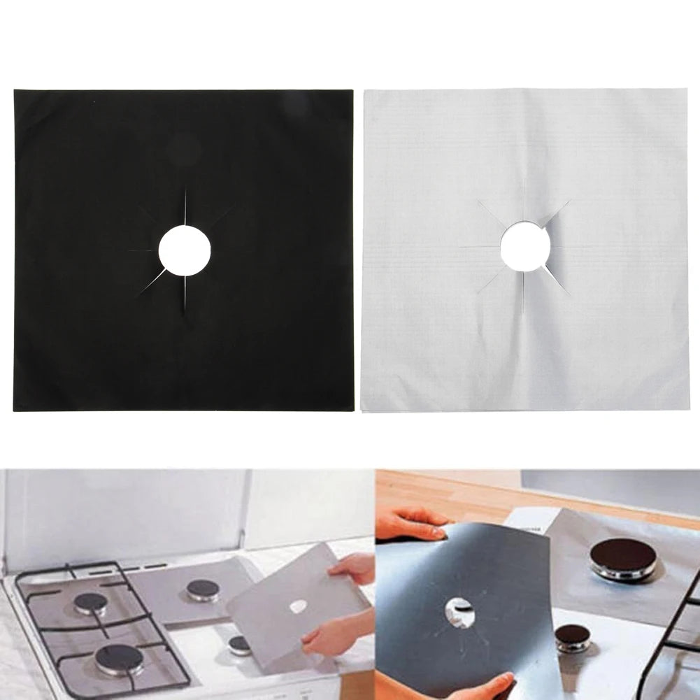 1/2/4pcs Stove Protector Cover Liner Non-Stick Aluminum Foil Dishwasher Safe Protective Foil Kitchen Accessories