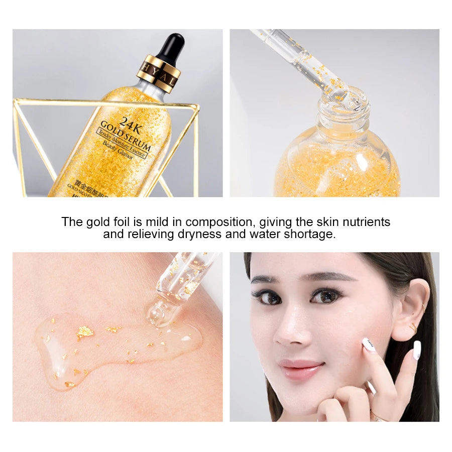 LAIKOU 24k Gold Face Serum Whitening Essence Cream Hyaluronic Acid Serum Moisturizer Day Creams Anti Aging Anti Wrinkle SkinCare