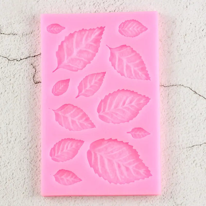 Rose Leaf Silicone Mold Leaves Cupcake Topper Fondant Molds DIY Cake Decorating Tools Candy Clay Chocolate Gumpaste Mould