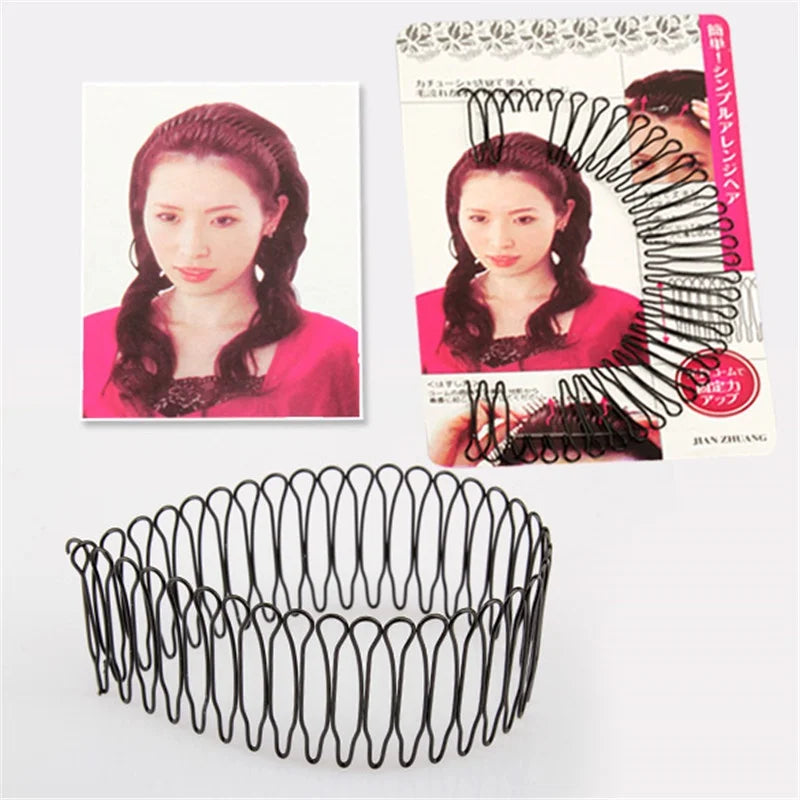 Women Professional Hair Styling Tools Roll Curve Clip Pin Invisible Bang Fringe Hair Comb Black Accessories Barrette Headwear