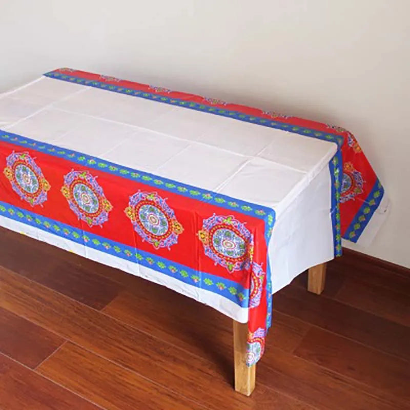 PE Plastic Disposable Party Table Cloth Eid al-Fitr Ramadan Tableware Table Cover Waterproof For Moslem Islamism Decor 108x180cm