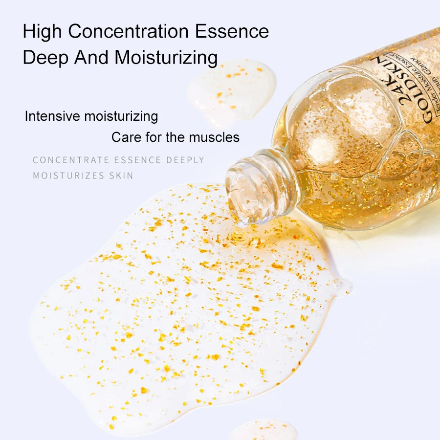 LAIKOU 24k Gold Face Serum Whitening Essence Cream Hyaluronic Acid Serum Moisturizer Day Creams Anti Aging Anti Wrinkle SkinCare
