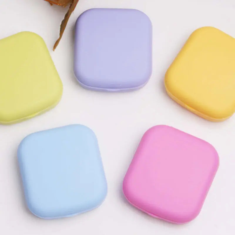 Selling 2022 Mini Square Plastic Contact Lens Case Easy Carry Mirror Container Holder Travel Accessories For Christmas Gifts