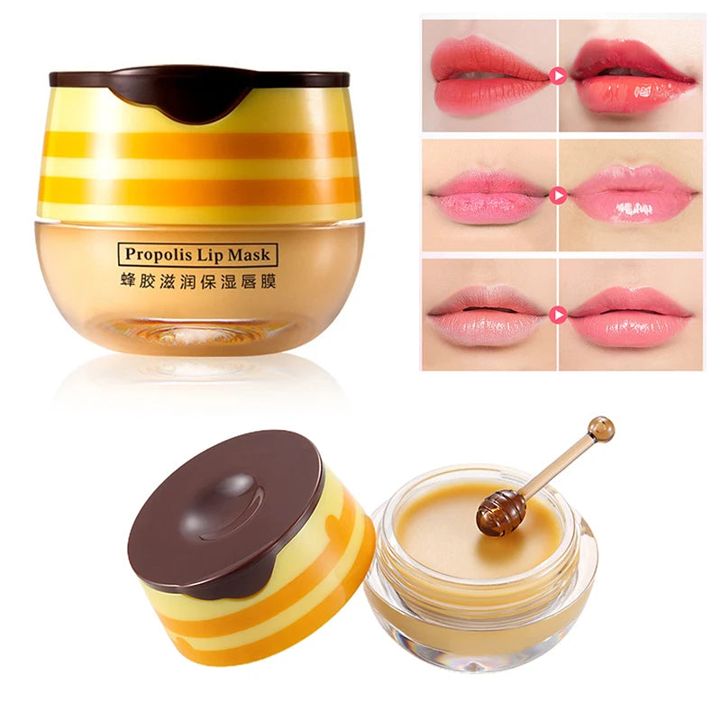 Propolis Lip Balm Moisturizing Lip Mask Nourishing Anti-wrinkle Anti-cracking Unisex Lip Care Makeup Lip Lines Exfoliating