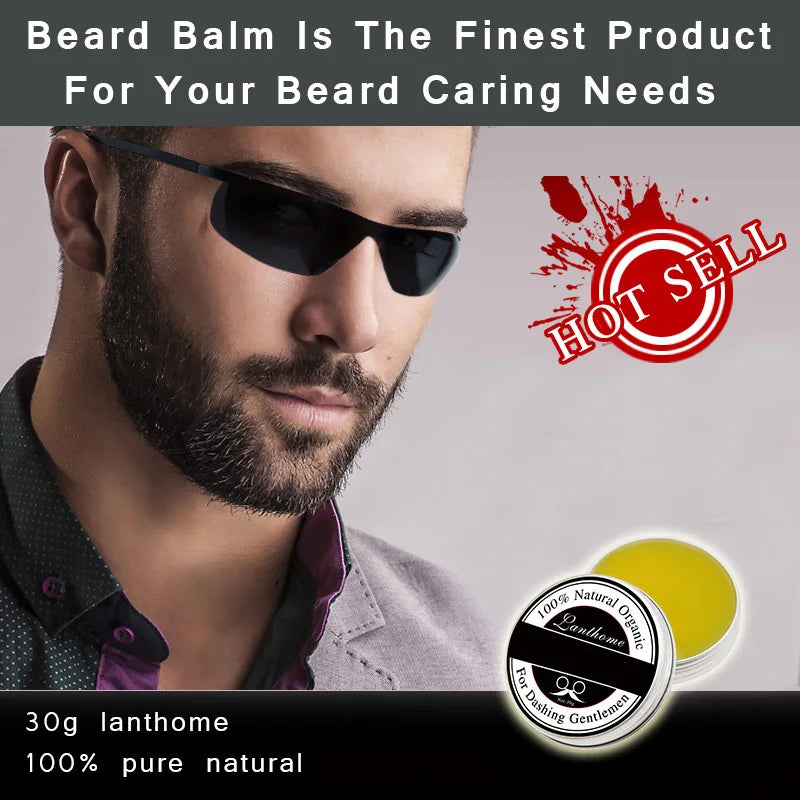 Natural Moisturizing Beard Balm Beard Growth Conditioner Balm Organic Moustache Conditioner Beard Wax For Beard Styling TSLM1