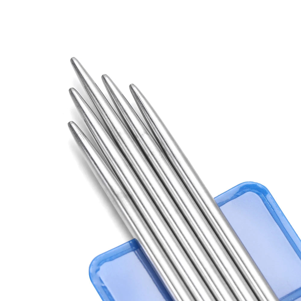 5Pcs/Set Stainless Steel Straight Knitting Needles DIY Sweater Weave Metal Crochet Hooks Diameter 2-5MM Sewing Craft Tools