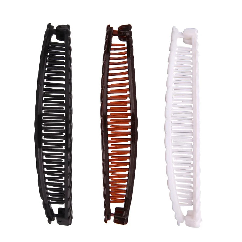Solid Color Banana Hair Clip For Women Wave Comb Hairpin Disc Hair Tools Fashion Practical Hair Accessories