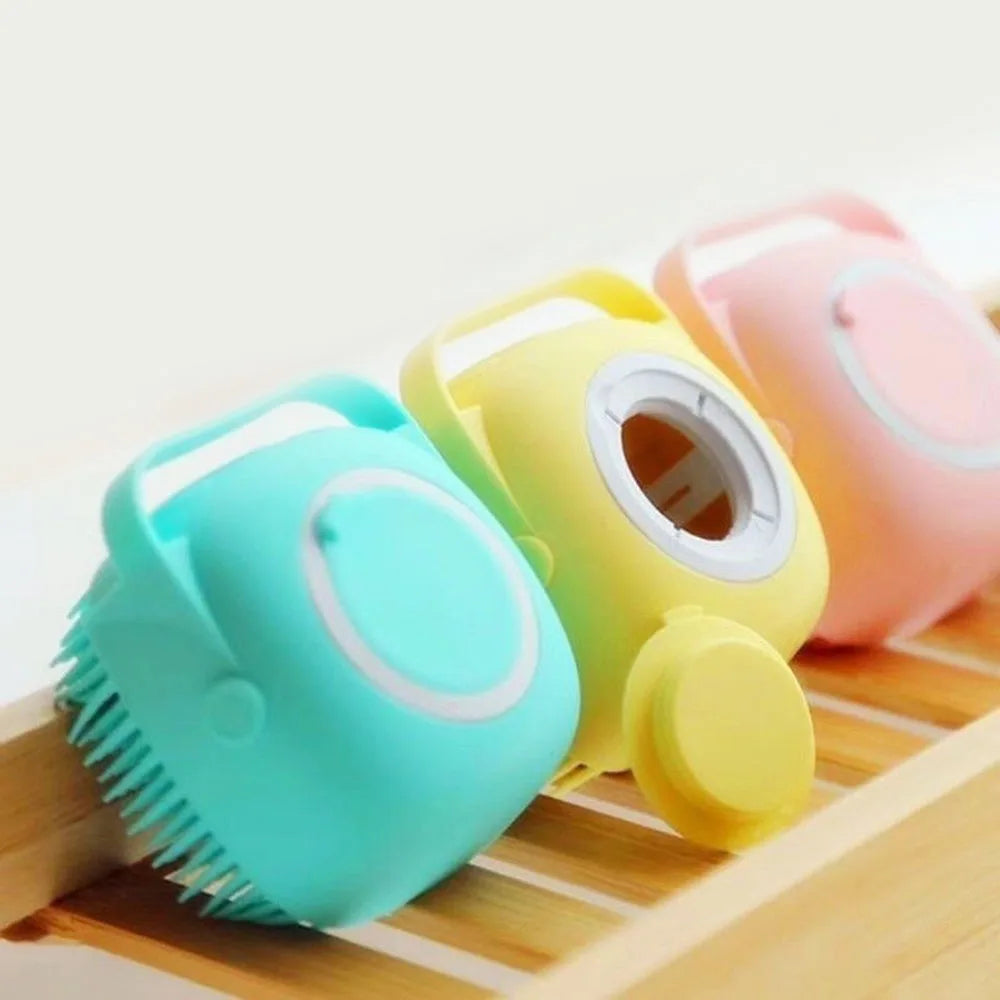 Pet Dog Shampoo Massager Brush Cat Massage Comb Grooming Scrubber Shower Brush for Bathing Short Hair Pets Soft Silicone Brush