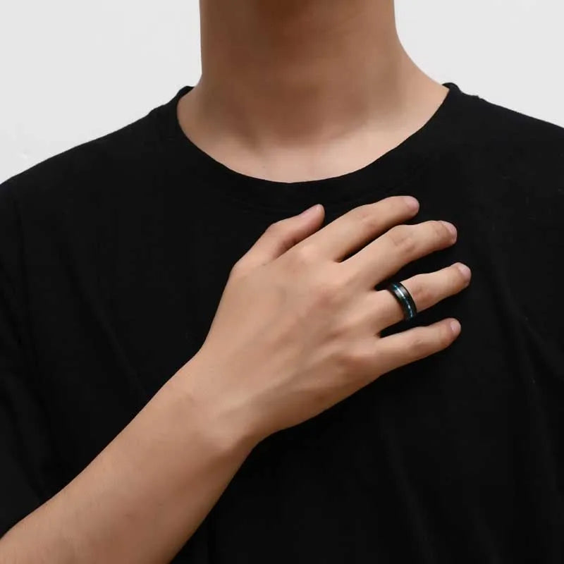 1PC Magnetic Therapy Lose Weight Rainbow Ring Titanium Steel RingSlim Ring Men Women Health Care Jewelry