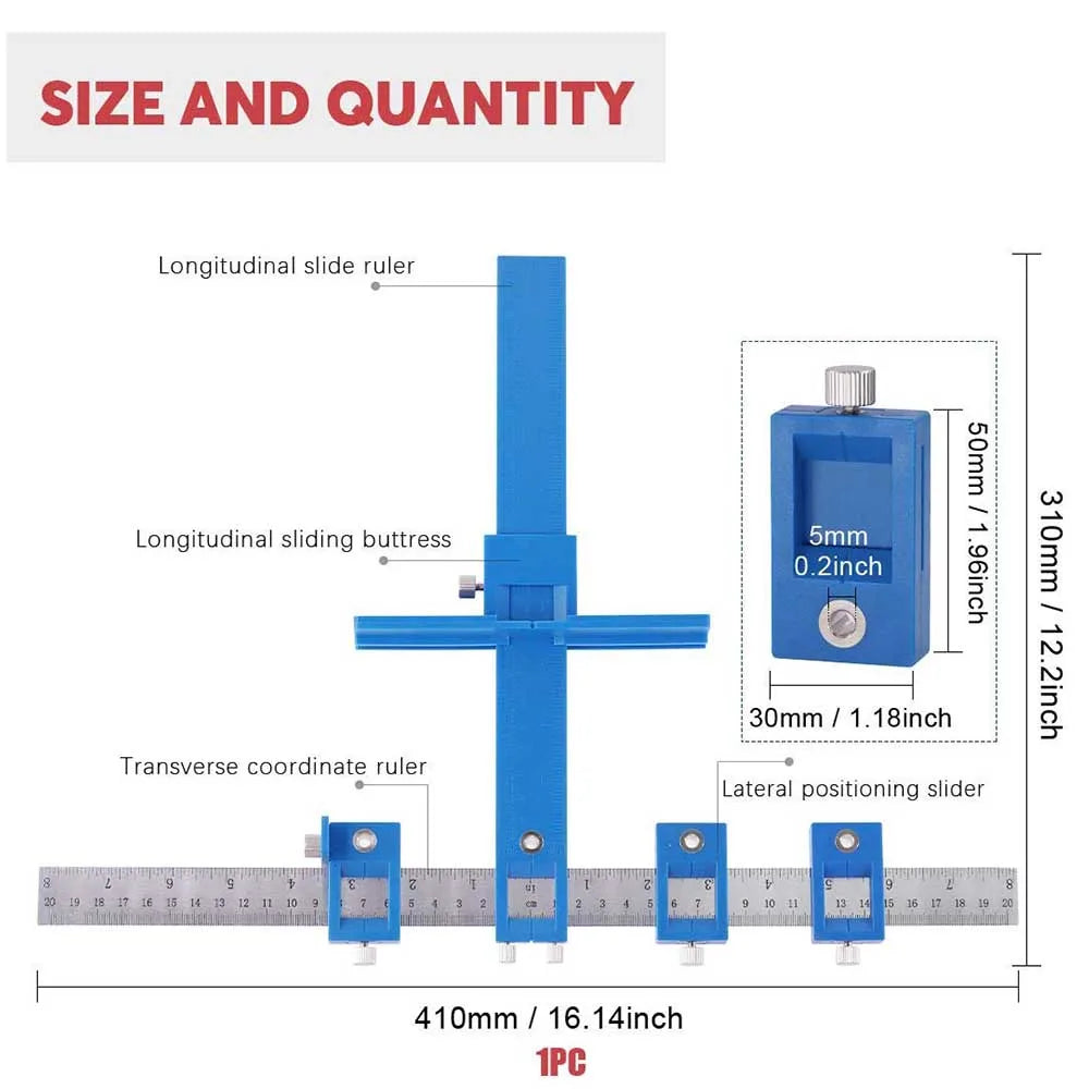 Adjustable Drilling Dowelling Hole Saw Locator Furniture Woodworking Joinery Hand Tool Multi function Drill Punch Locator Kits