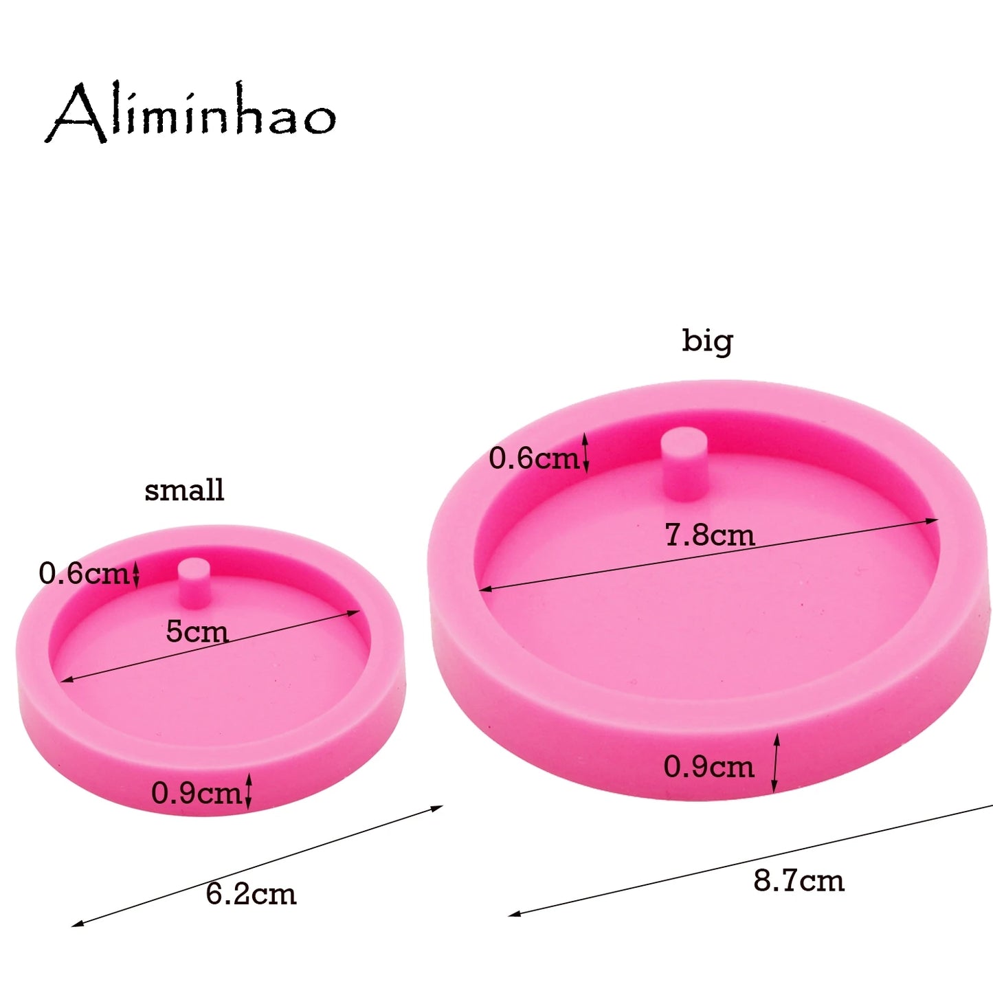 DY0079 50mm/75mm shiny Round Circle With Hole Disk Keychains silicone mold for Key chain Pendant clay DIY Resin mold