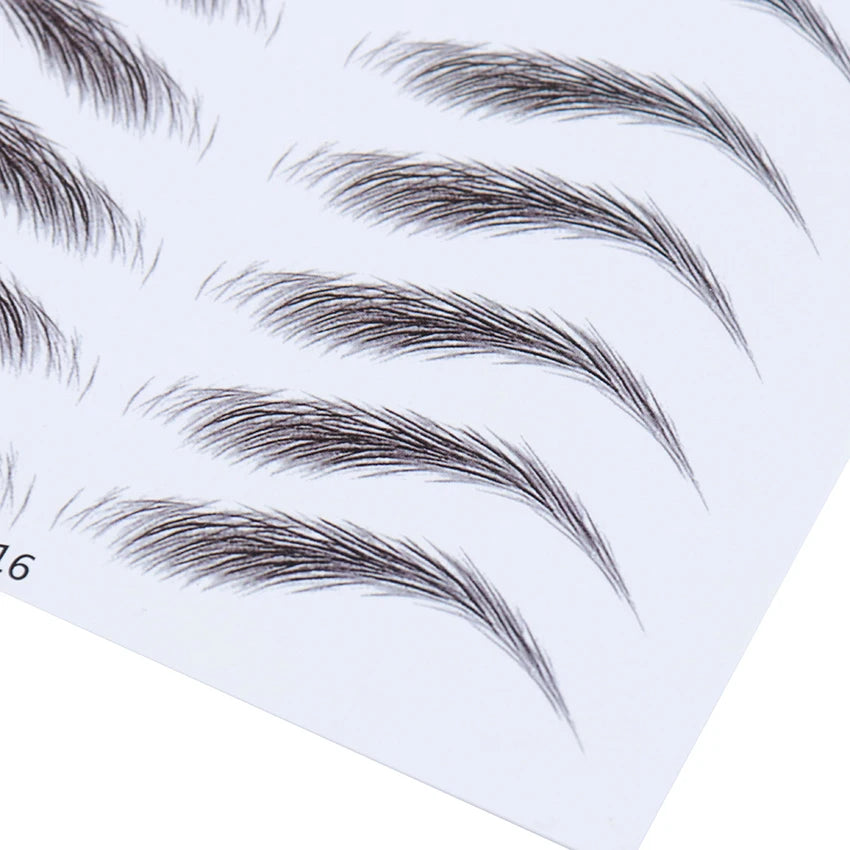 1 Sheet 4D Water-based Hair-liked Eyebrow Tattoo Sticker Waterproof Cosmetics Long Lasting Makeup False Eyebrows Stickers