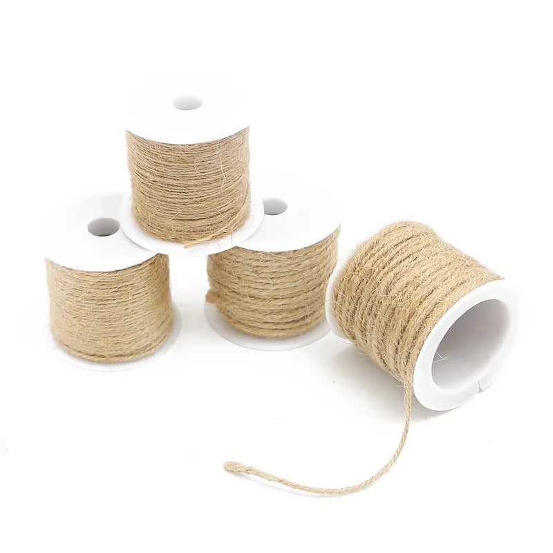 5-15m Natural Jute Twine Burlap String Hemp Rope Party Wedding Gift Wrapping Cords Thread DIY Scrapbooking Florists Craft Decor