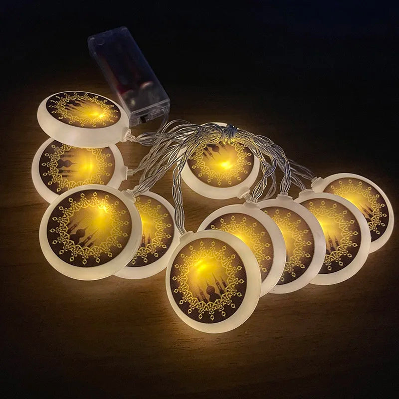 2m 10Led Eid Mubarak Led Light String Star Moon Night Light Islamic Muslim Festival Decorations Home Ramadan Kareem Ornament