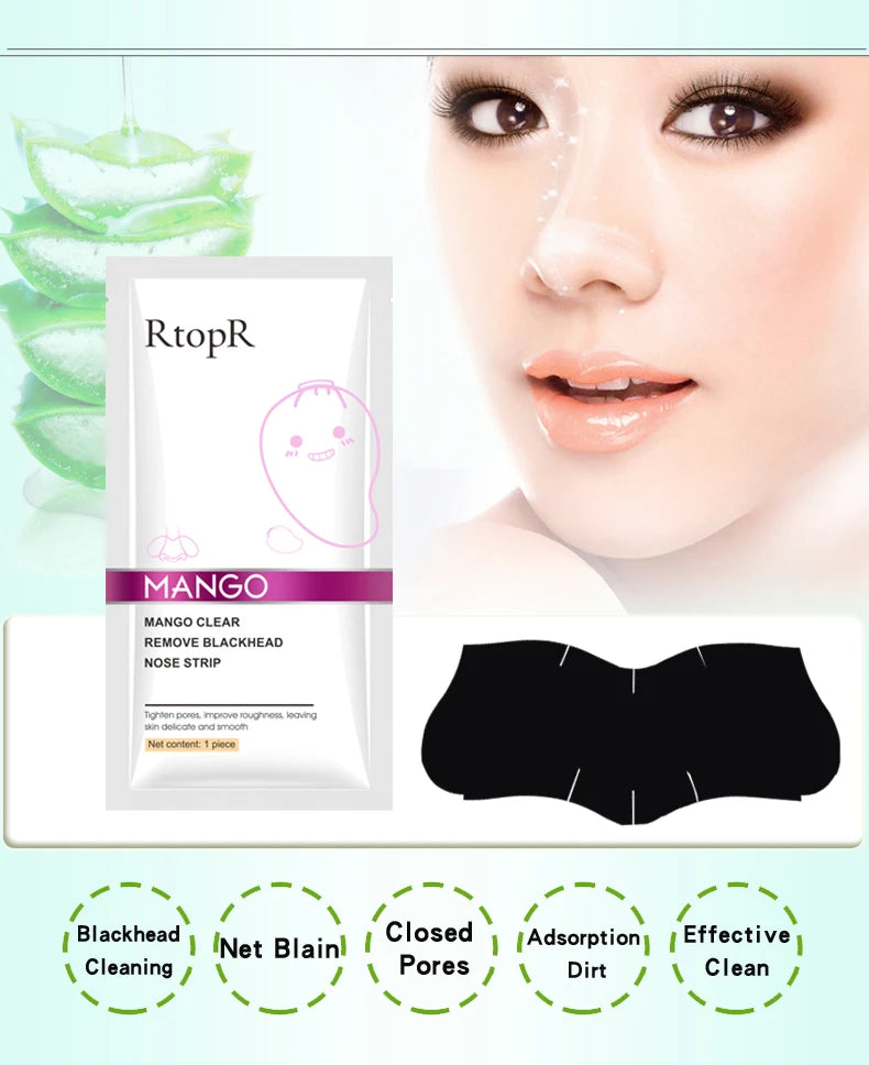 Mango Blackhead Remover Nose Mask Oil-control Deep Cleansing Mask Acne Pore Strip Face Lift Firming Nose Peel Off Skin Care