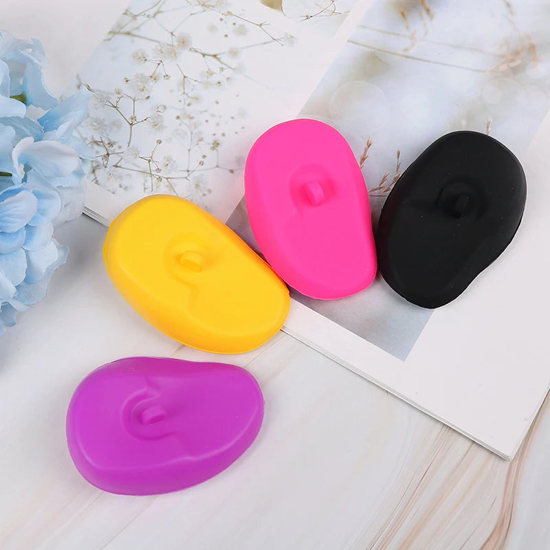 1 Pair Practical Travel Silicone Ear Cover For Ear Care Hair Color Showers Water Shampoo Ear Protector Cover