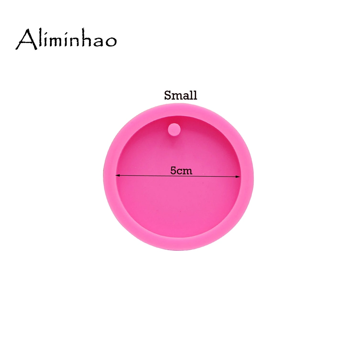 DY0079 50mm/75mm shiny Round Circle With Hole Disk Keychains silicone mold for Key chain Pendant clay DIY Resin mold