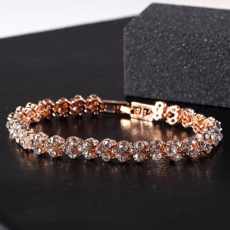 New Fashion Women's Crystal Diamond Bracelet Gold and Silver Rose Gold Bracelet Weight Loss Magnetic Therapy Bracelet