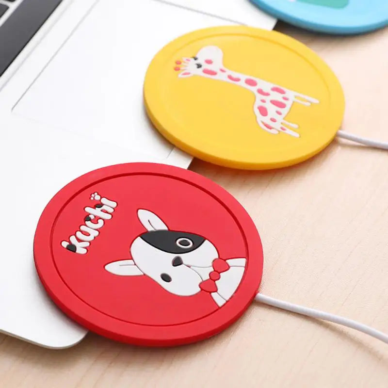 1PC USB Silicone Heating Coaster Coffee Tea Drink Warmer Pad Mat Creative Coffee Mug Cup Coasters Office School Home Accessori