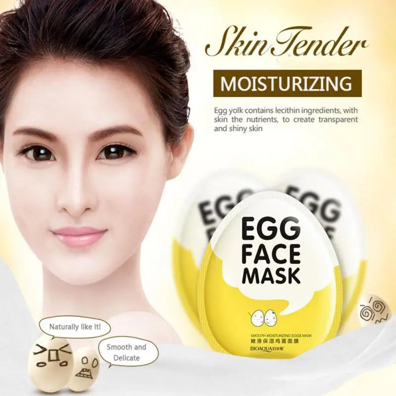 BIOAQUA Egg Facial Mask Smooth Moisturizing Face Mask Oil Control Shrink Pores Whitening Brighten Wrapped Mask Skin Care